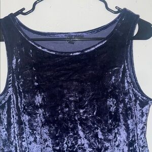 Velvet Sleeveless Top - Deep Blue